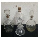 Four vintage decanters