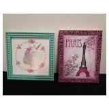 11x 14 in Paris picture and 13.5 x 13.5 in