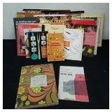 Vintage cookbooks, a fun with wood book and home