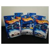 Five collectible Hot Wheels