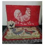 Two rooster rugs 37x24-in and 35x 24 in and a