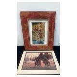 Framed Native Painting and Unframed Print