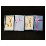 2 Pretty Faux Opal Necklace and Earring Sets in