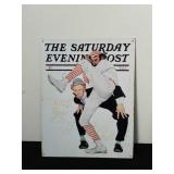 Vintage 12.5 x 16 in metal Saturday evening post