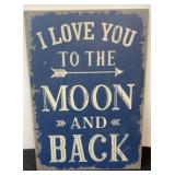 19x13.5 To the Moon and Back Wooden Sign