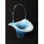 Opalescent Hobnail Glass Basket