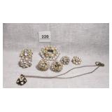 Vintage Brooches-(6); Vintage Necklace;