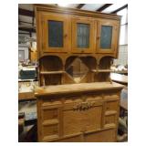Buffet Server China Hutch- nice wood, carved,