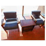 4 Wood Chairs & side table