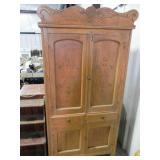 Antique tall wooden pie style hutch