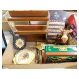 box of misc home decor