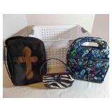 Vera Bradley bag, basket, & 2 other bags