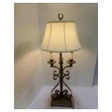 36" Tall Table Lamp Metal Scroll Work & Metal Base