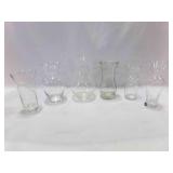 6 Large Clear Glass Vases