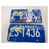 2)1980, 1981 Kansas Car Tag 1 bent