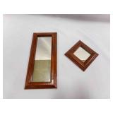 2 wood Framed Wall Hanging Mirrors