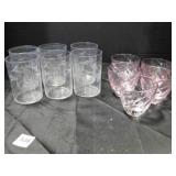 6 juice cut glasses 3.5" and 5 glasses 2.5"