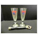 2) Vintage 1984 Olympic Budweiser Beer Glasses