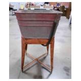 Galvanized Washtub on stand with drain