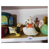 Figurines, Tins, Decor (on top shelf)