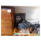 Wood Boxes (4), Magnifier, Hooks,(1 shelf)