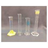 4 Mixed Brands of Graduated Cylinders w/Pour