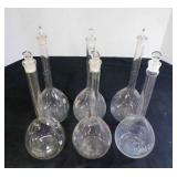 6) Vintage 10ï¿½" Pyrex Glass 500ml Flasks