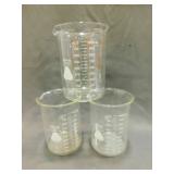 3 Vintage PYREX 1000 ml Beakers No. 1005 Germany