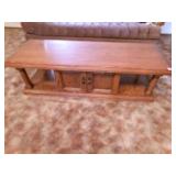 Wood Coffee Table w storage 60" x 23" x 16" tall