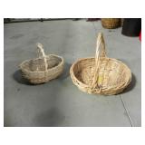 2 Vintage Mismatched Wicker Baskets