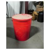 Large Red Tin Container