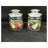 2 Glass Fruit Canister