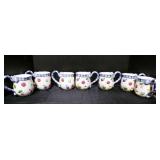 Set of 7 Fitz and Floyd 1994 Petits Vegs mugs