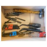 Box of misc. chisels, hammer