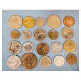 Foreign coins (20); German, France, Singapore,