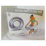 37" X 9ï¿½" Silver Confetti Pool Ring Sparkling