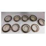 silverplate glass coasters (9)