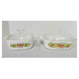 2) Vintage Corning Ware Casserole Dishes