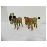 2) Vintage Wind Up Donkeys