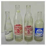 2) Vintage Spot Beverage Glass Bottles