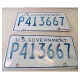 2 Identical Vintage? US Government License Plates