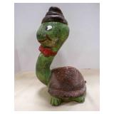 Cement Turtle Garden Statue with Hat and