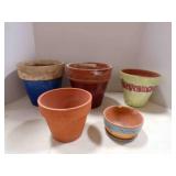 5 Terra Cotta Flower Pots-Variety of Sizes