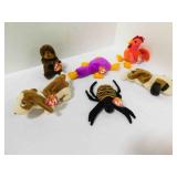 6 ty Beanie Babies - Bernie - Strut - Bones -