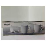 4 White Ceramic Parini Mugs