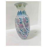 Vintage Chinese Porcelain Floral Vase 12" Tall