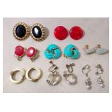 8 Pairs Vintage Clip on Earrings