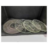 4 vintage glass serving plates