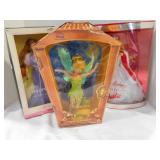 Aquarius; tinker Bell and 2001 Holiday barbie lot