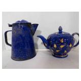 Blue Teapot, Enamelware Coffee Pot